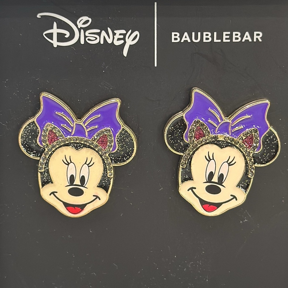 Disney Baublebar MINNIE MOUSE CAT EARS Earrings Halloween Bauble Bar Trending